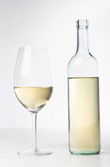 Close Up Transparent Wine Bottle Glass